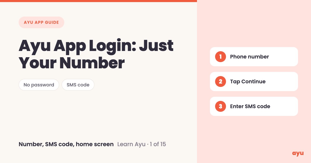 Ayu App Login: Sign In With Just Your Phone Number